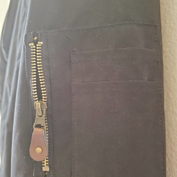 Han Ton Mens L Bomber Jacket Black Full Zip Insulated Quilted Flap Pockets - Picture 8 of 16